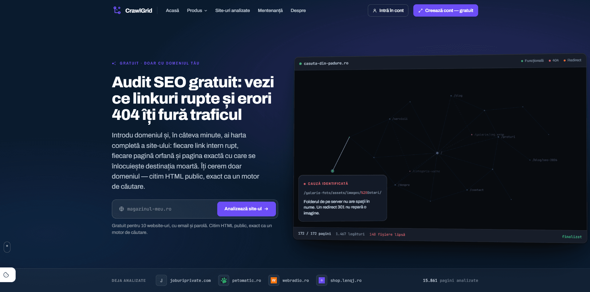 Interfața CrawlGrid